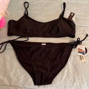 Walmart ALL BLACK TWO PIECE SWIMSUIT